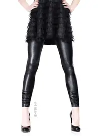 טייץ דמוי עור JENIFER, צבע: שחור,  מידה: S-M