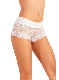 תחתון בוקסר​ דגם עם תחרה 1213, צבע: לבן,  מידה: S-2