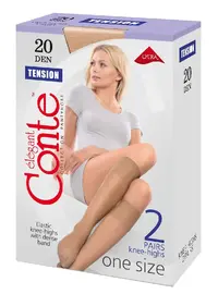 זוג גרבי ברך דק 40 דנייר Tension, צבע: ברונזה,  מידה: ONE SIZE