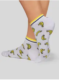 גרביים מעוצבים בננה ACTIVE 111, צבע: לבן,  מידה: 36-37