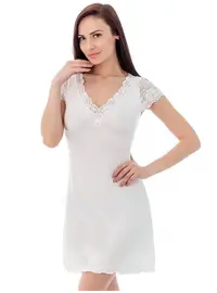 חולצת לילה LEONIA, צבע: שמנת,  מידה: L-4