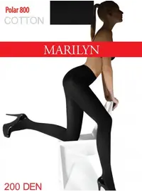 גרביונים עבים 200 דיינר 800 Polar Cotton, צבע: שחור,  מידה: M-L