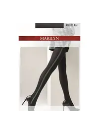 גרביונים תלת מימדי מפואר מיקרו-סיבי בעובי 60 דניר ALLURE N24, צבע: שחור,  מידה: XS-S