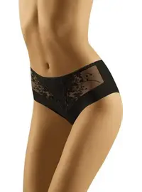 ​תחתון כותנה אורגנית עם תחרה ECO LA, צבע: שחור,  מידה: L-4