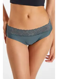 תחתון עם תחרה HIPSTER, צבע: ירוק,  מידה: S-2