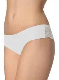 תחתון ברזילאי ללא תפר TANGA PANTY, צבע: לבן,  מידה: L-4