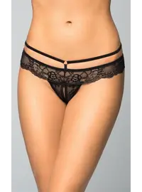 תחתוני חוטיני סקסי מפשעון חשוף 2475, צבע: שחור,  מידה: M-L