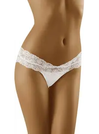 תחתון כותנה עם תחרה ECO SU, צבע: לבן,  מידה: S-2