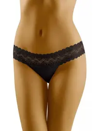 תחתון ​​כותנה עם תחרה ECO TI​, צבע: שחור,  מידה: S-2