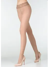 גרביונים עם חגורת תחרה 15 דינר EROTIC VITA BASSA גזרה נמוכה, צבע: גוף,  מידה: L-4