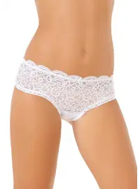 תחתון תחרה כותנה דגם 614, צבע: לבן,  מידה: S-2