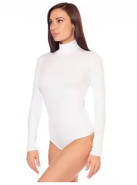 בגד גוף מכותנה עם שרוול ארוך וצווארון סגור 4153