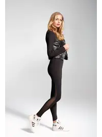 טייץ כותנה רשת 4728, צבע: שחור,  מידה: S-M