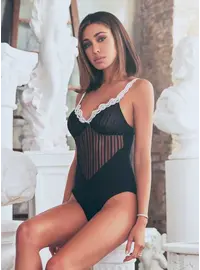 בגד גוף כותנה 4191, צבע: שחור,  מידה: M