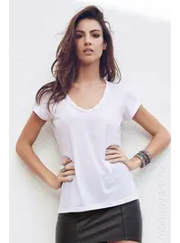 חולצה כותנה עם שרול קצר 4657, צבע: לבן,  מידה: S