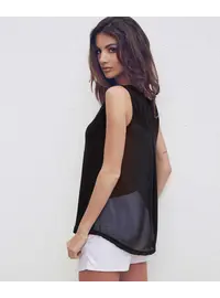 חולצה עם שרול קצר 4655, צבע: שחור,  מידה: S