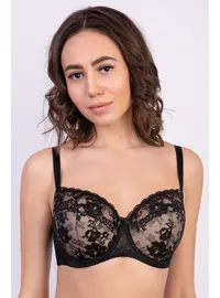 חזיית תחרה עם ריפוד 116180, צבע: שחור,  מידה: 85C