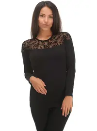 ​חולצה עם שרוול ארוך דגם 4715, צבע: שחור,  מידה: S-M