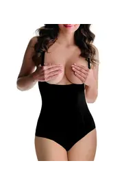 בגד גוף מחטב ללא תפר עם כתפיות נשלפות דגם 219, צבע: שחור,  מידה: 2XL