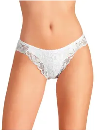 תחתון כותנה עם תחרה 512, צבע: לבן,  מידה: M