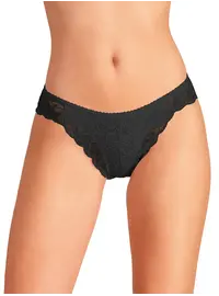 תחתון כותנה עם תחרה 512, צבע: שחור,  מידה: 2XL