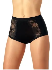 תחתון מכותנה ומודל גזרה גבוהה דגם 534, צבע: שחור,  מידה: 3XL