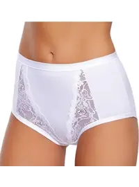 תחתון כותנה גזרה גבוהה דגם 535, צבע: לבן,  מידה: 2XL