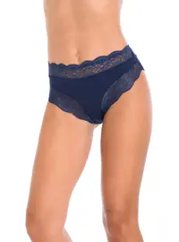 תחתון מידי מכותנה ותחרה 742C, צבע: כחול,  מידה: M-3