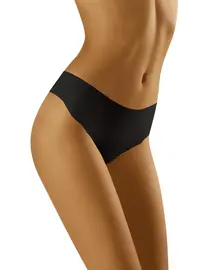 תחתון חוטיני ללא תפר דגם ELCANTA, צבע: שחור,  מידה: S-2