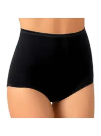 תחתוני כותנה גזרה גבוהה דגם 05, צבע: שחור,  מידה: L-4