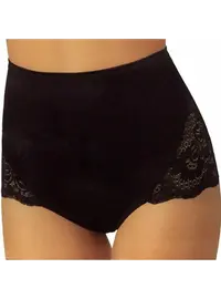 תחתוני כותנה גזרה גבוהה דגם 07, צבע: שחור,  מידה: L-4