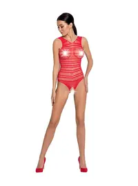 בגד גוף עם מפשעון חשוף דגם BS086, צבע: אדום,  מידה: S-L (ONE SIZE)