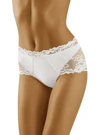 תחתון בוקסר תחרה פרחוני LUXA, צבע: לבן,  מידה: S-2