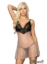 בייבי דול וחוטיני תואם 7366, צבע: שחור,  מידה: M-L