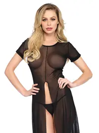 חלוק ארוך  דגם 86400, צבע: שחור,  מידה: M-L