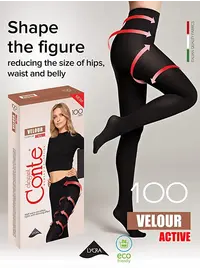 גרביון מט דגםCONTE  VELOUR 100