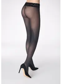 גרביונים עם חגורת תחרה EROTIC VITA BASSA 50 DEN, צבע: שחור מלאנז,  מידה: S-2