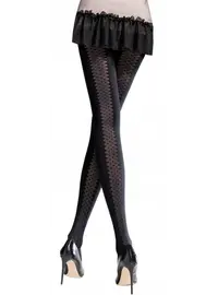 גרביונים מדוגמים DYNAMIQUE 50 DEN, צבע: שחור,  מידה: M-3