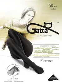 גרביון שחור חצי אטום עם ברק סאטן - 50 דיינר FLORENCE GATTA