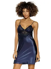 כותונת סאטן Dkaren ALICE, צבע: כחול,  מידה: L