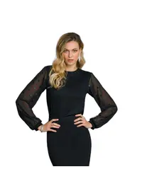 חולצת ויסקוזה עם שרוולי טול פויס 4274, צבע: שחור,  מידה: S