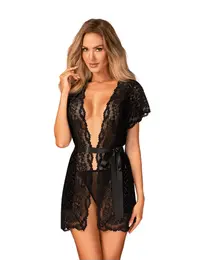 חלוק תחרה | סקסי | GIULLY, צבע: שחור,  מידה: S-M