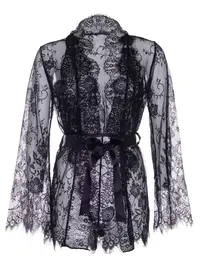 חלוק תחרה סקסי ושקוף כולל בגד גוף  LEG AVENUE 86112