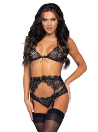 סט סקסי 3 חלקים עם אבני חן 81621 LEG AVENUE