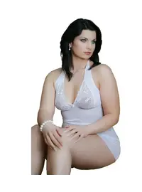 כותנות ותחתון חוטיני תואם 1017 MARILYN, צבע: לבן,  מידה: S-M