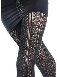 גרביונים חמים ומעוצבים מכותנה 120 דנייר SOPHIA A10, צבע: שחור,  מידה: S-M