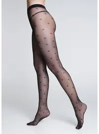 גרביונים מעוצבים עם מפשעון פתוח 20 דנייר INTIMO FASHION 20 N1, צבע: שחור,  מידה: S