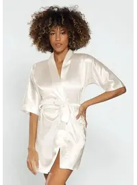 חלוק סאטן Dkaren Podomka 90, צבע: שמנת,  מידה: S