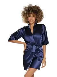 חלוק סאטן Dkaren Podomka 90, צבע: כחול,  מידה: L