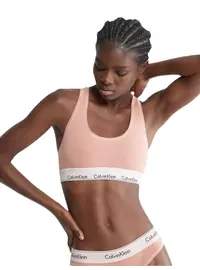 חזיית כותנה | גוזיית קלווין קליין |  QF7207, צבע: ורוד,  מידה: S